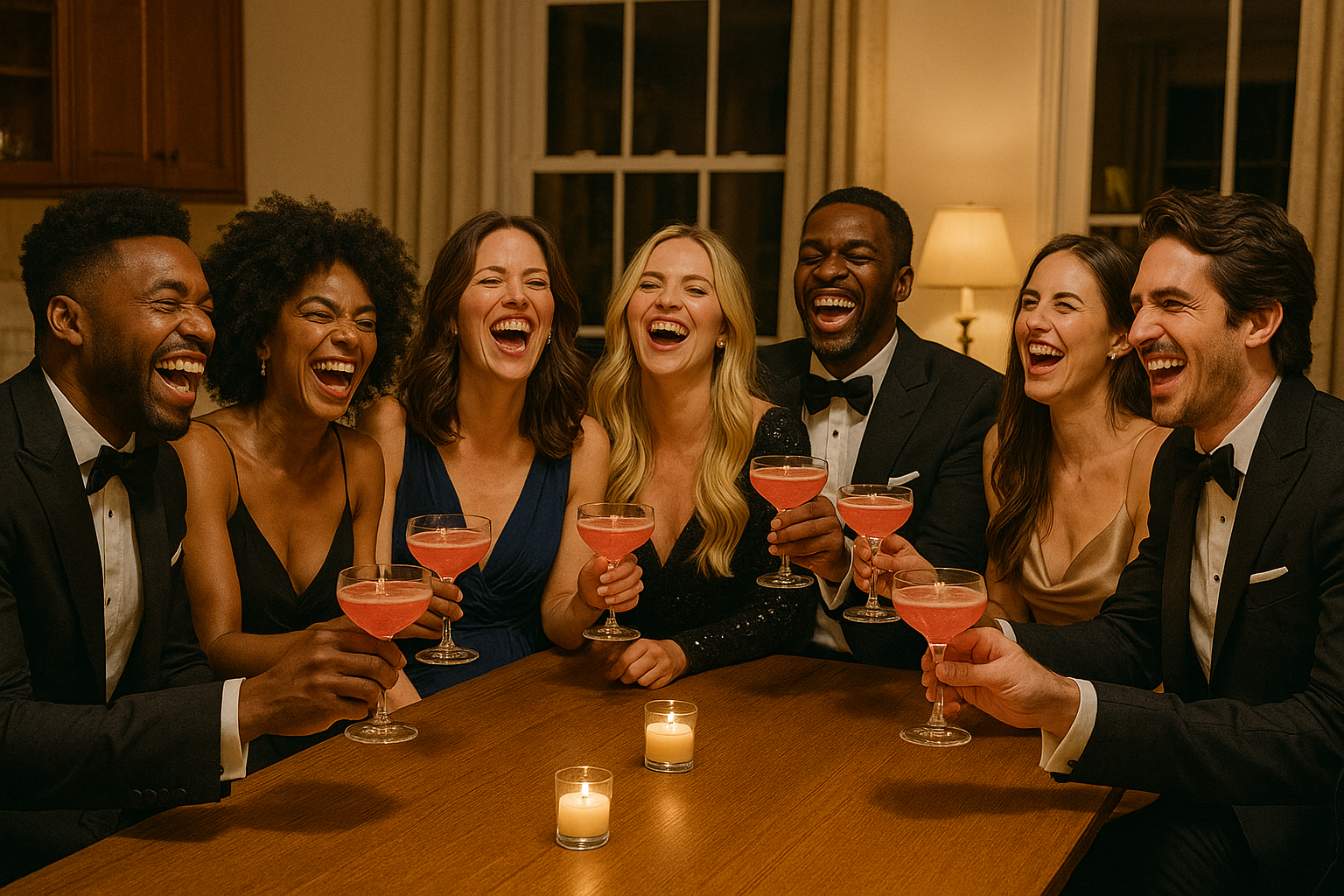 Friends enjoying drinks together