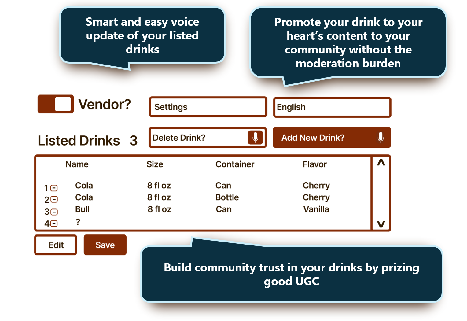 Dink Vendor Interface
